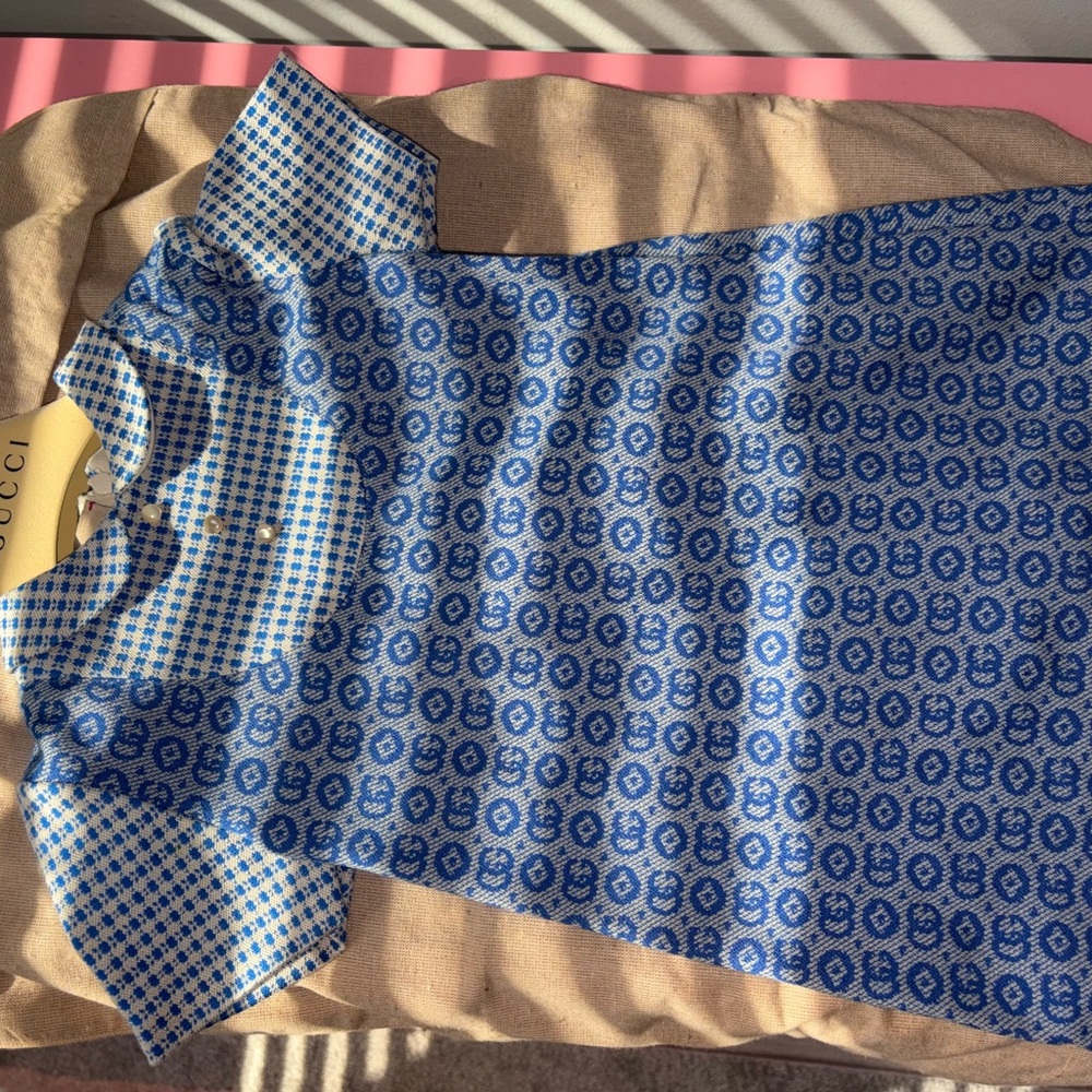 Gucci Blue and White Checkered Dress